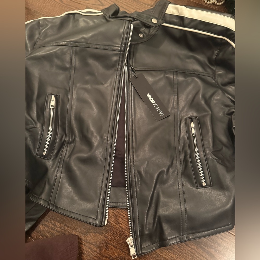 Faux Leather Moto Jacket - NWT - Picture 3 of 3